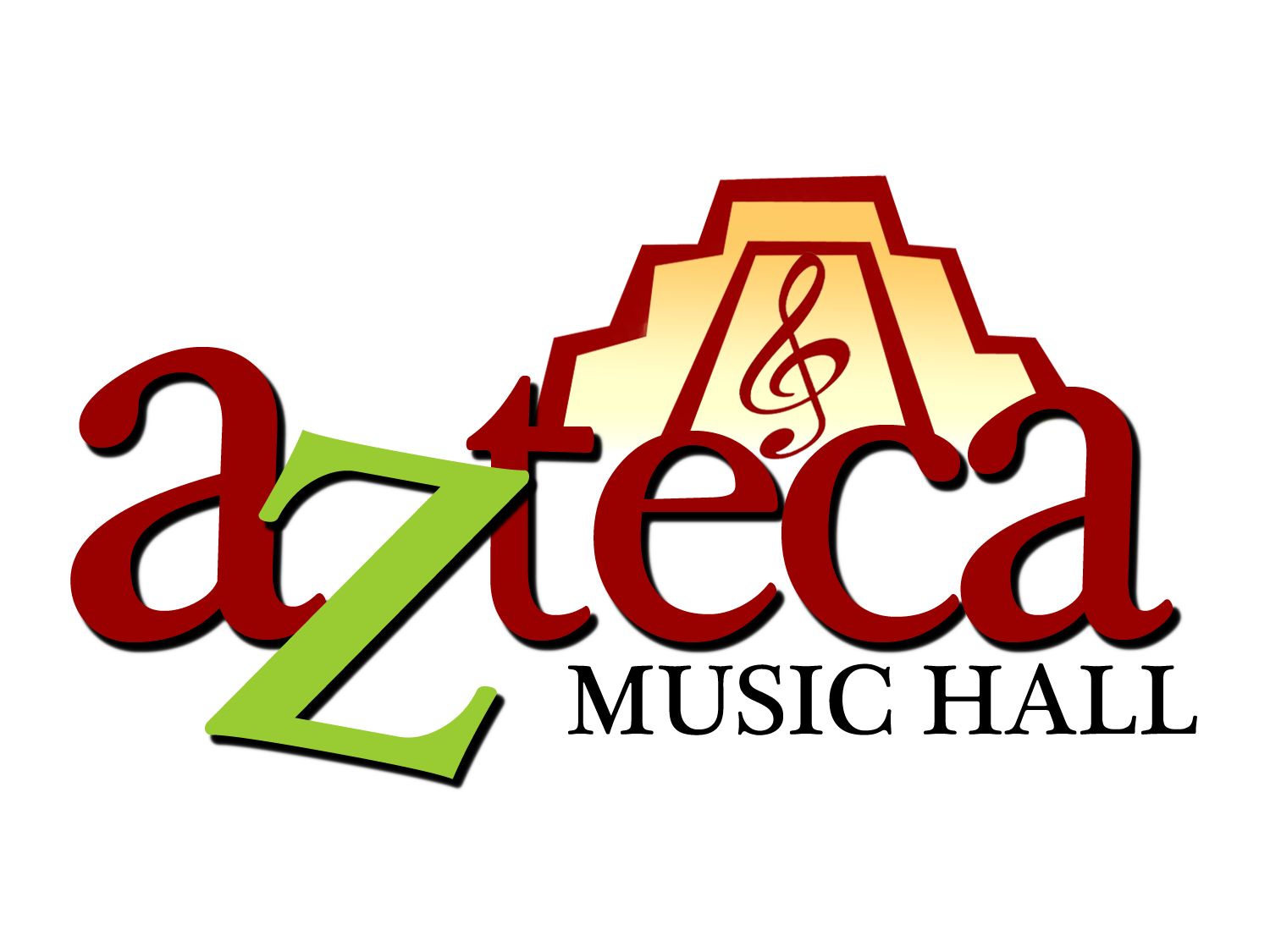 Azteca with temple logo black text